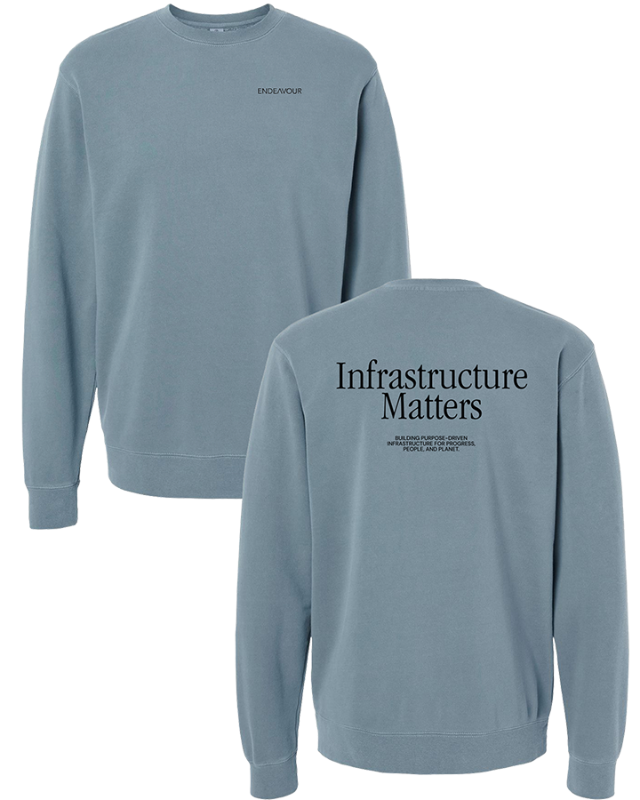 Midweight Pigment Dyed Crew- Slate Blue