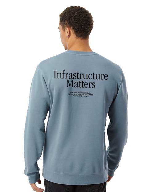 Midweight Pigment Dyed Crew- Slate Blue