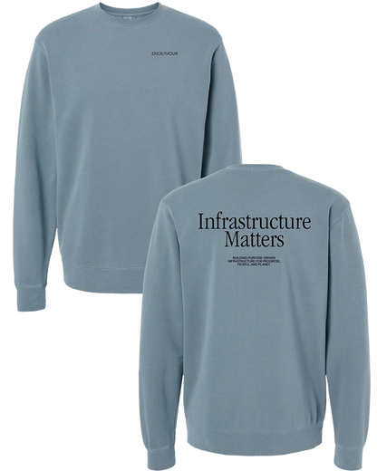 Midweight Pigment Dyed Crew- Slate Blue