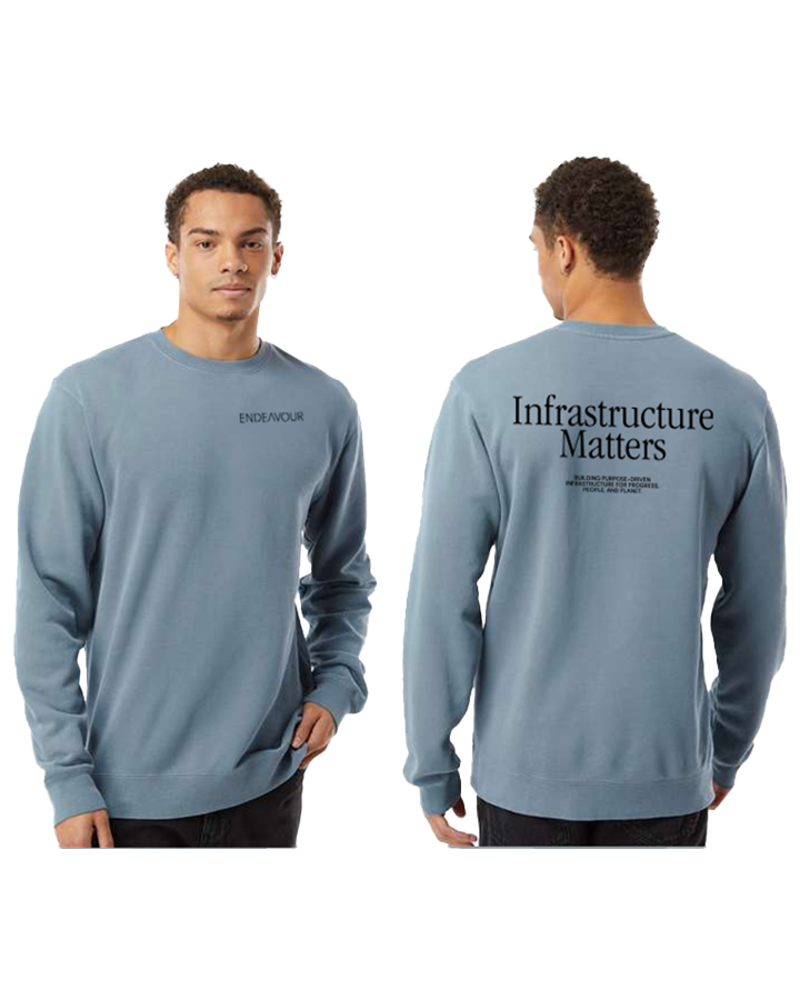 Midweight Pigment Dyed Crew- Slate Blue