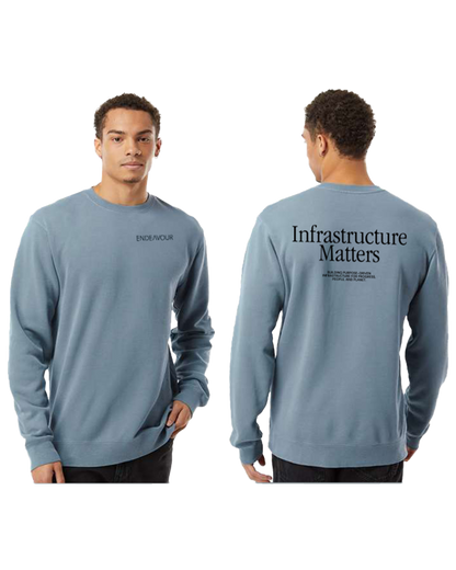 Midweight Pigment Dyed Crew- Slate Blue