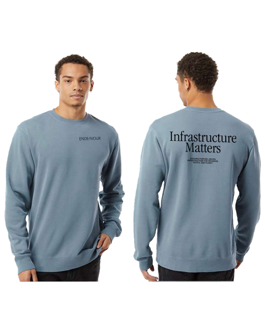 Midweight Pigment Dyed Crew- Slate Blue