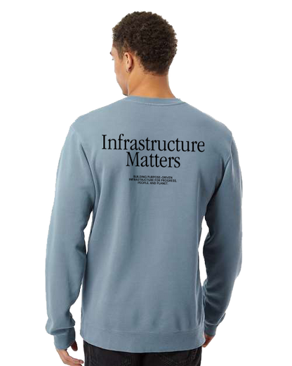 Midweight Pigment Dyed Crew- Slate Blue