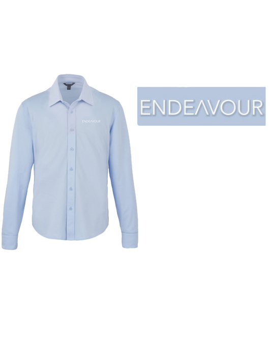 Eco Knit Long Sleeve Button Up- Frost Blue